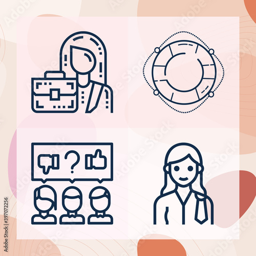 Simple set of counselor related lineal icons
