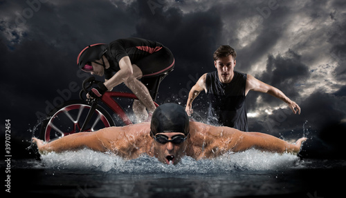 Fotografie Triathlon sport collage