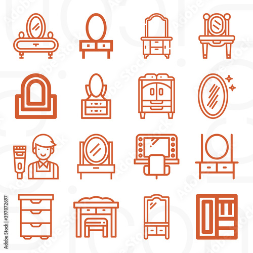 16 pack of nobles  lineal web icons set