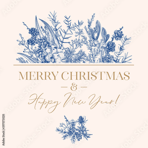 Christmas botanical card.