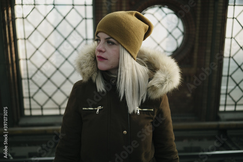 portrait of a woman in a fur coat
