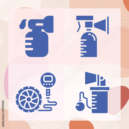Simple set of heart muscle related filled icons