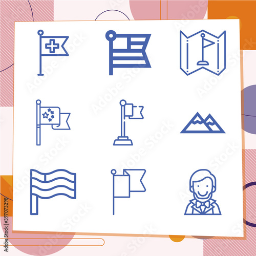 Simple set of 9 icons related to slack off