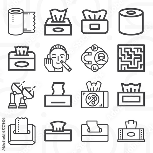 16 pack of connective  lineal web icons set