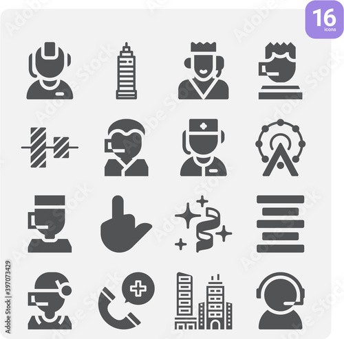 Simple set of midway related filled icons.