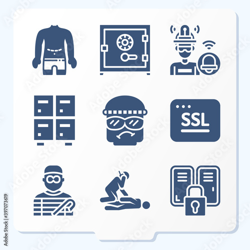 Simple set of 9 icons related to kant