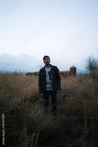 person in a field