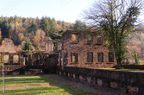 Blick auf die Klosterruine Frauenalb im Schwarzwald photo