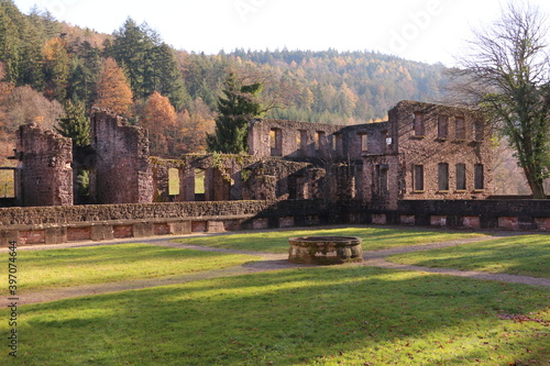 Blick auf die Klosterruine Frauenalb im Schwarzwald photo