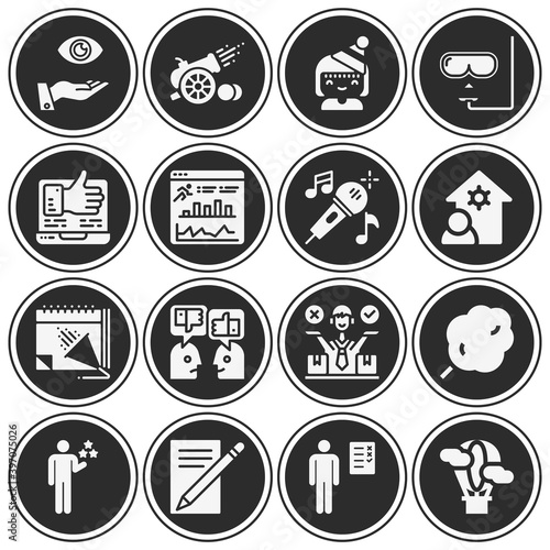 16 pack of inhibition  filled web icons set