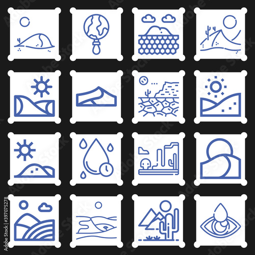 16 pack of arid  lineal web icons set