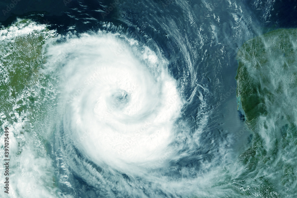 Cyclone from space. Elements of this image were furnished by NASA.