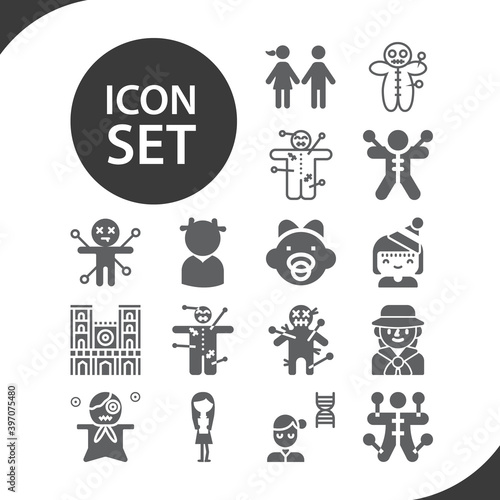 Simple set of young woman related filled icons.