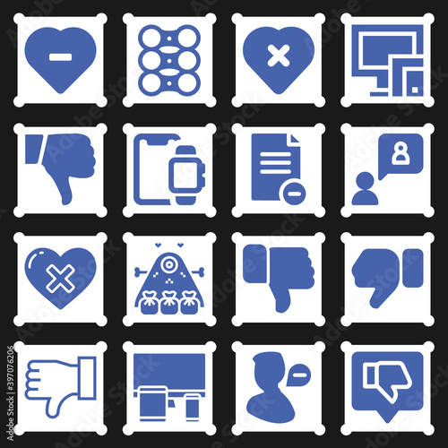 16 pack of tendency  filled web icons set