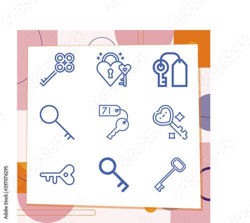 Simple set of 9 icons related to distinguish