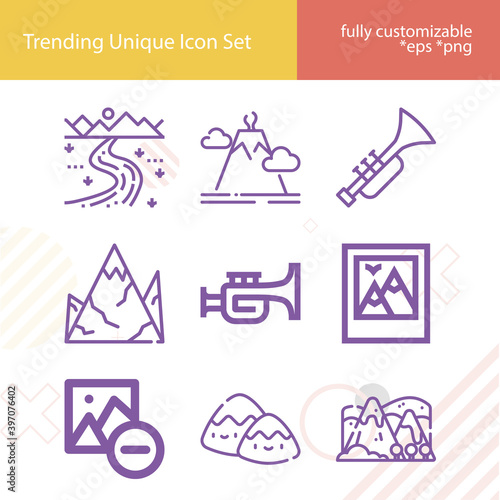 Simple set of proclaim related lineal icons.