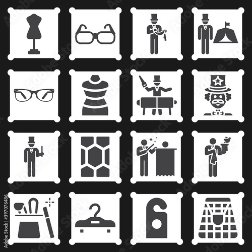 16 pack of hats  filled web icons set