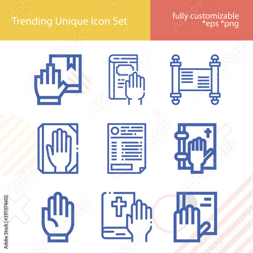 Simple set of curse word related lineal icons.