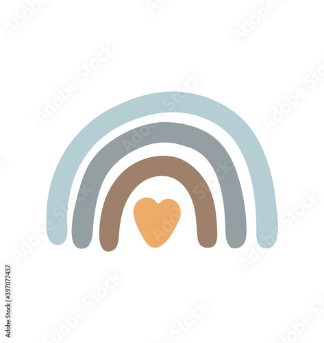 Rainbow boho print, abstract rainbow vector, nursery vector, abstract kids illustration, boho child design