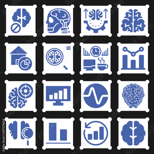 16 pack of eeg  filled web icons set