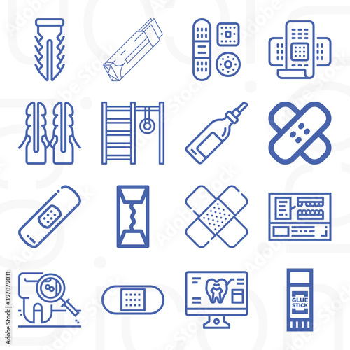 16 pack of cement  lineal web icons set