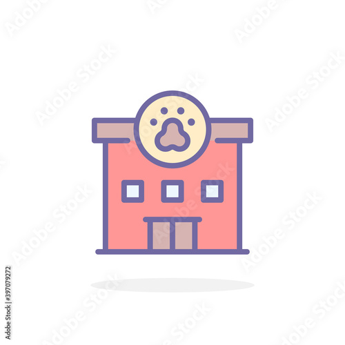 Vet clinic icon in filled outline style.