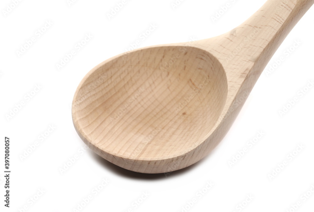 Scoop shovel, new wooden spoon isolated on white background Scoop shovel, new wooden spoon isolated on white background