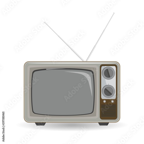 Retro, old-fashioned, vintage tv icon. Template in flat design.