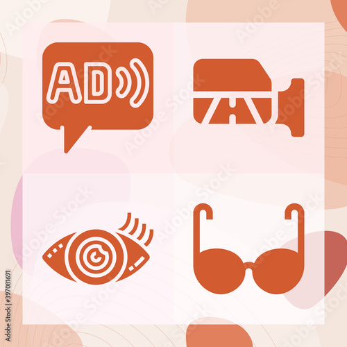 Simple set of lens related filled icons