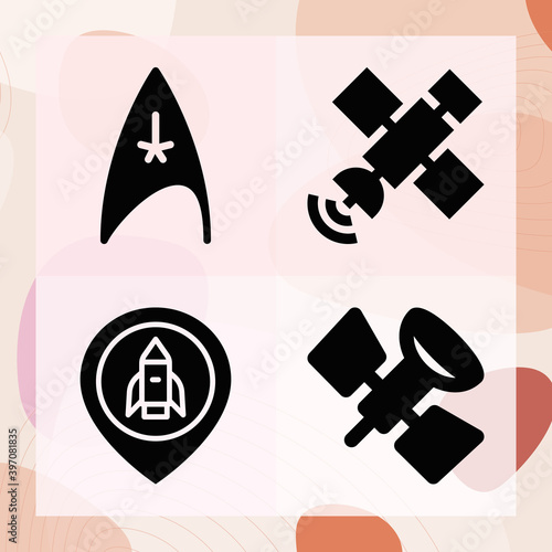 Simple set of seattle related filled icons