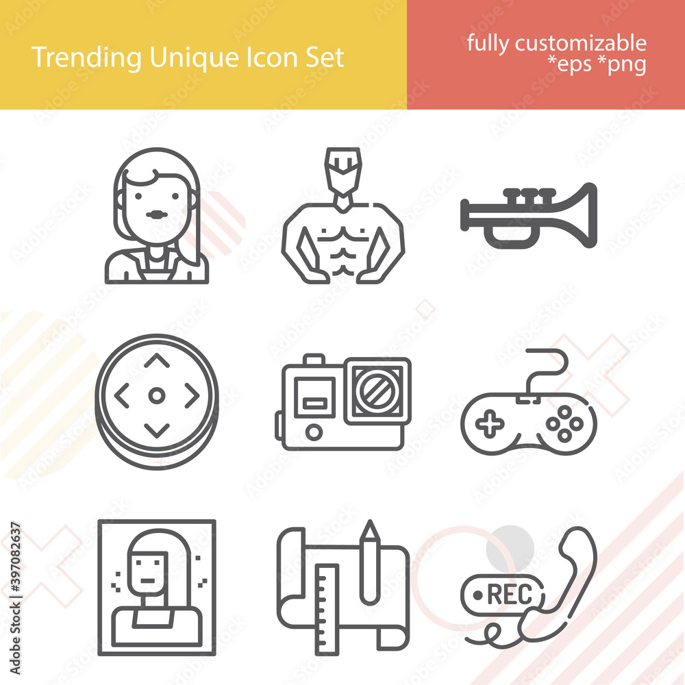 Simple set of studio related lineal icons. Simple set of studio related lineal icons.