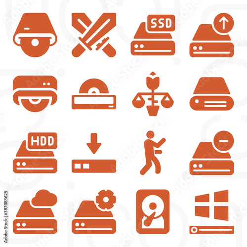 16 pack of crusade  filled web icons set