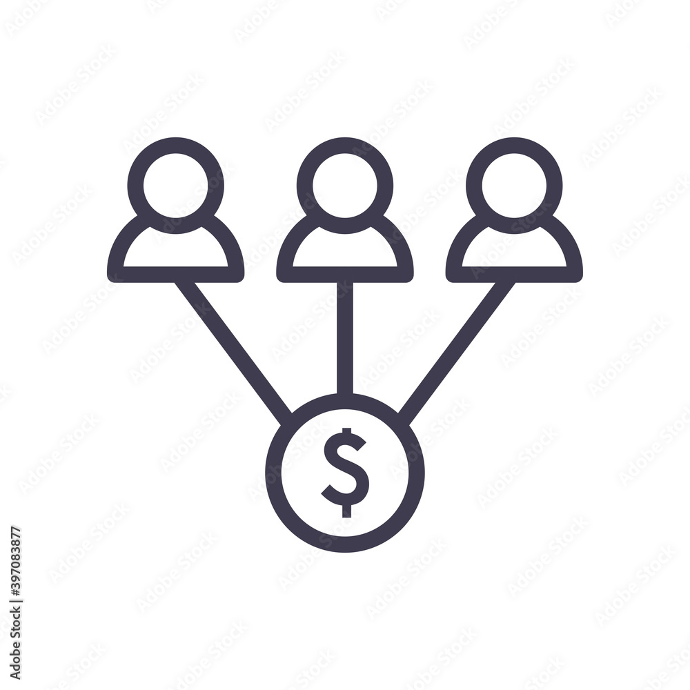 dollar coin and people line style icon vector design dollar coin and people line style icon vector design