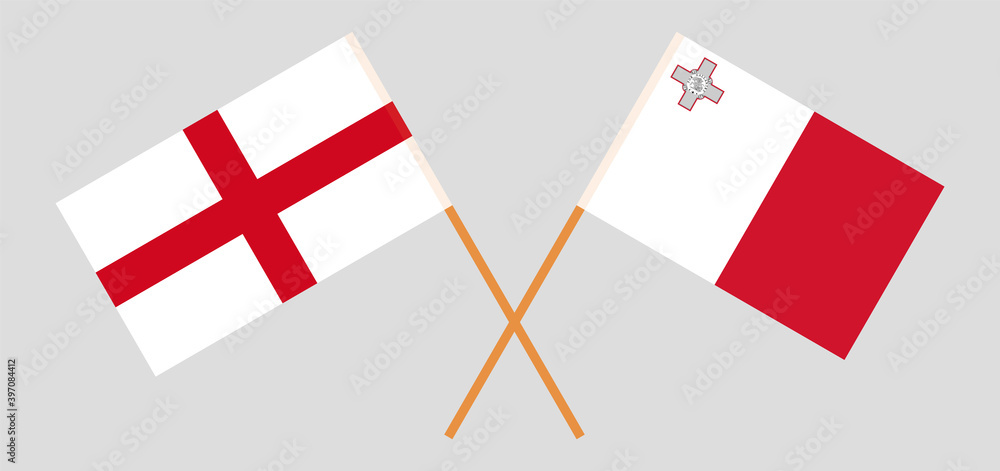 Crossed flags of England and Malta