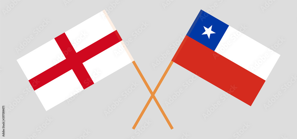 Crossed flags of England and Chile