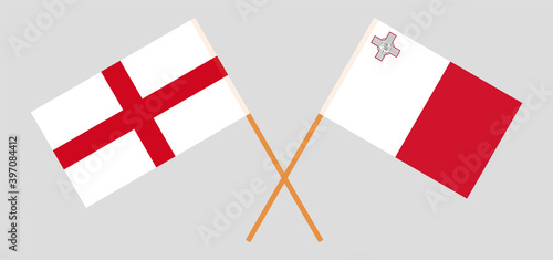 Crossed flags of England and Malta