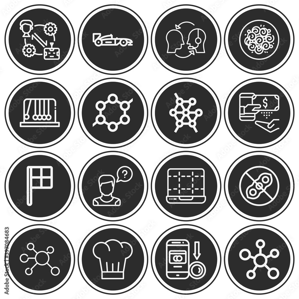 16 pack of formula  lineal web icons set
