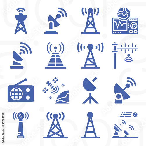 16 pack of electrical device  filled web icons set