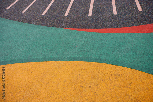 Close up of playground rubber floor photo