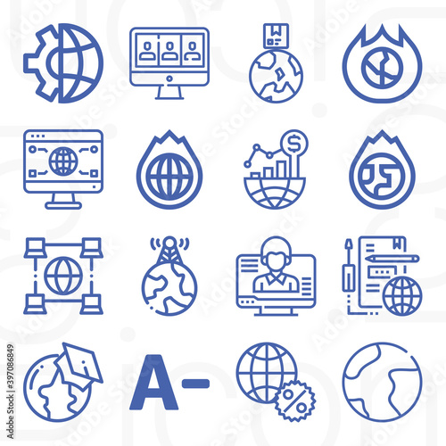 16 pack of greenhouse  lineal web icons set