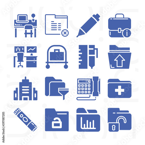16 pack of entail  filled web icons set
