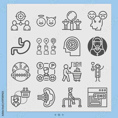 Simple set of physiological related lineal icons.