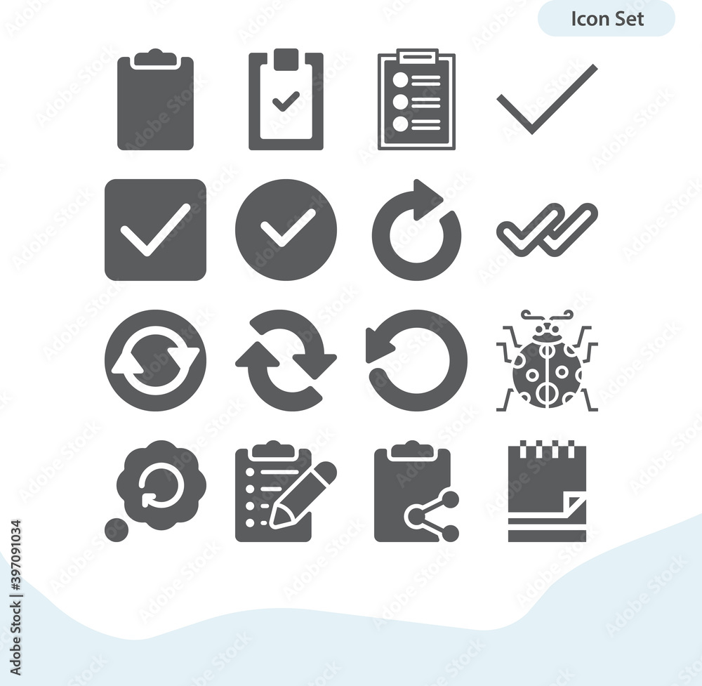 Simple set of restrained related filled icons.