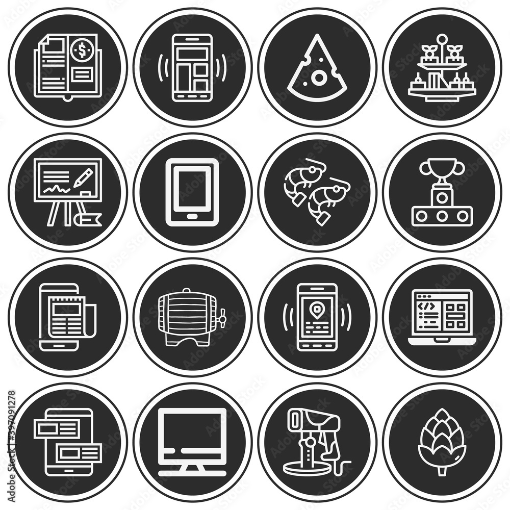 16 pack of screen lineal web icons set 16 pack of screen lineal web icons set
