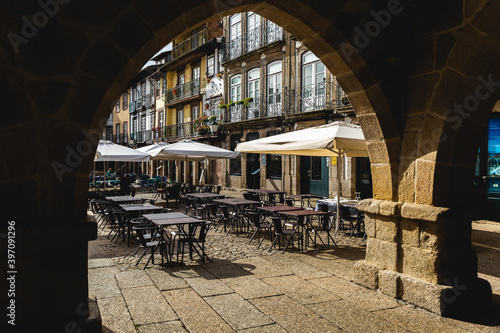 Portugal Guimarães cafe tables photo
