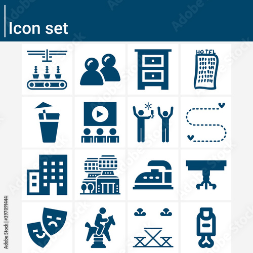 Simple set of gathering related filled icons.