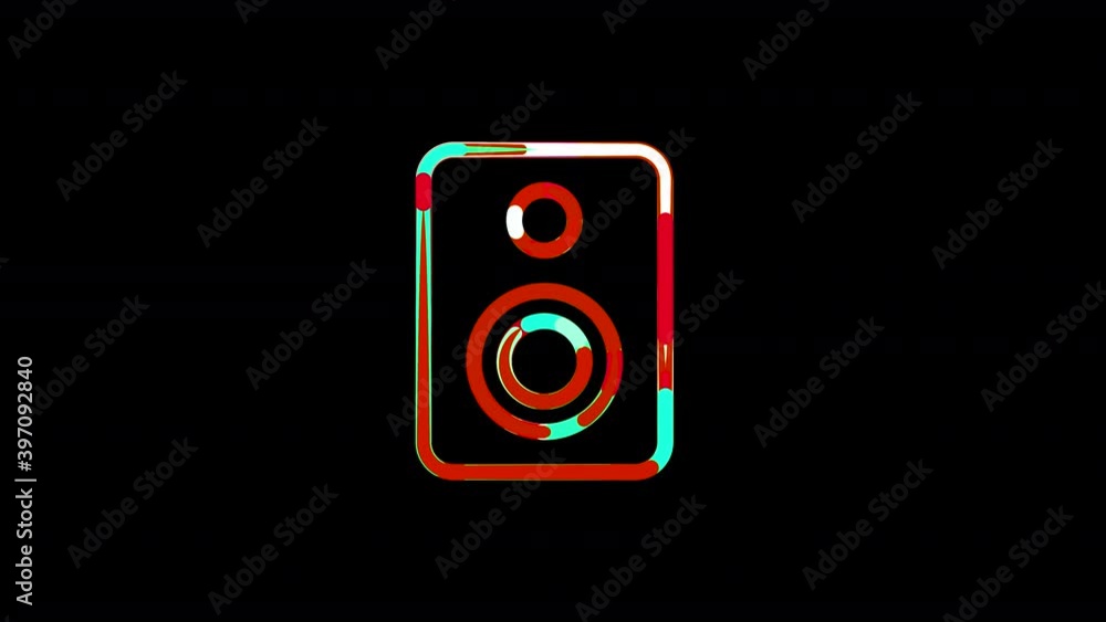 Circles gather in symbol speaker. After it crumbles in a line and moves to the camera. Alpha channel black Circles gather in symbol speaker. After it crumbles in a line and moves to the camera. Alpha channel black