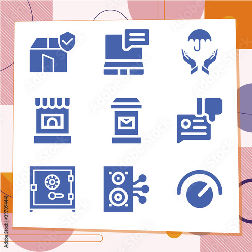 Simple set of 9 icons related to predicament