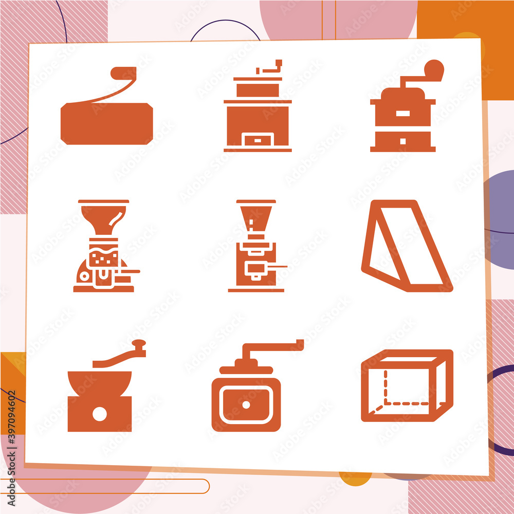 Simple set of 9 icons related to combinations