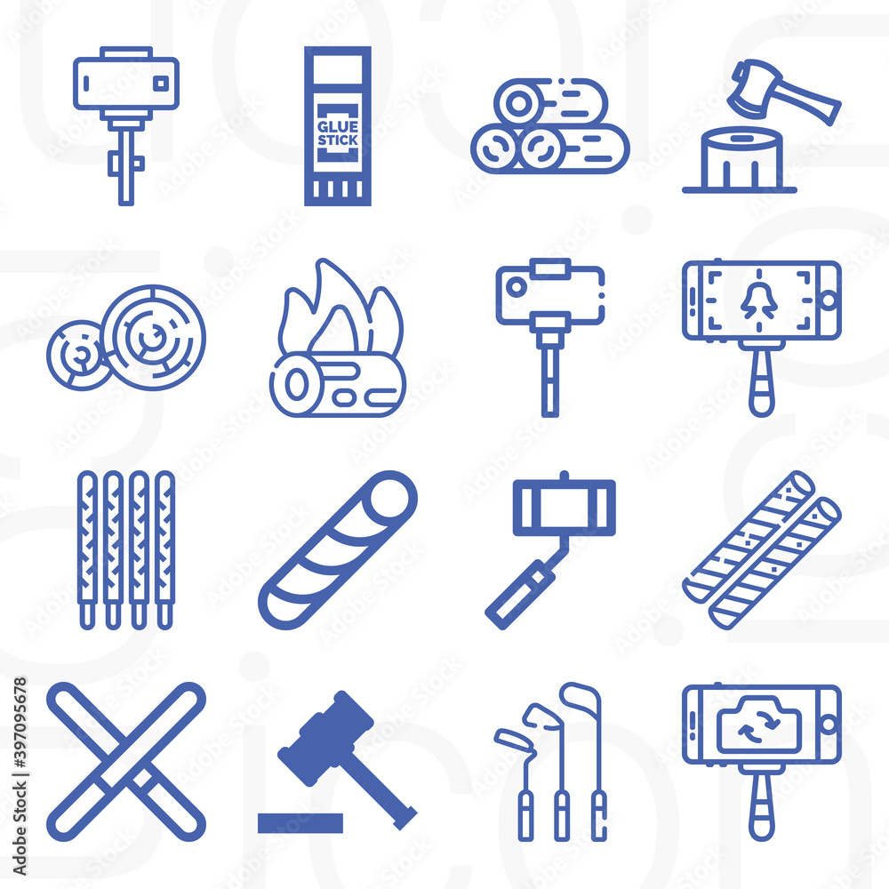 16 pack of bamboo lineal web icons set 16 pack of bamboo lineal web icons set